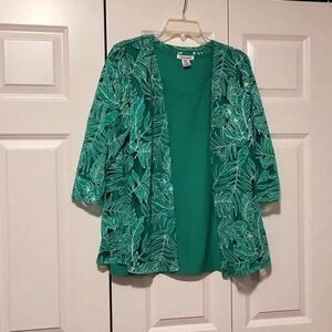 Serengeti 3/4 sleeve blouse with the look of two XL